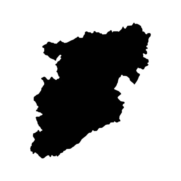 Viseu Map District Portugal 사기적 — 스톡 벡터
