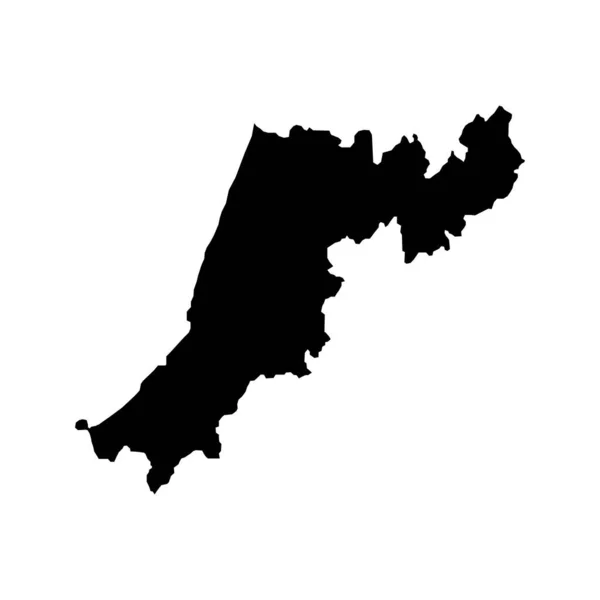 Leiria Map District Portugal 사기적 — 스톡 벡터