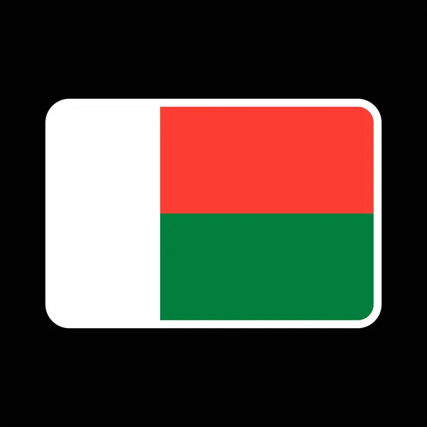 Madagaskarská Vlajka Oficiální Barvy Proporce Vektorová Ilustrace — Stockový vektor