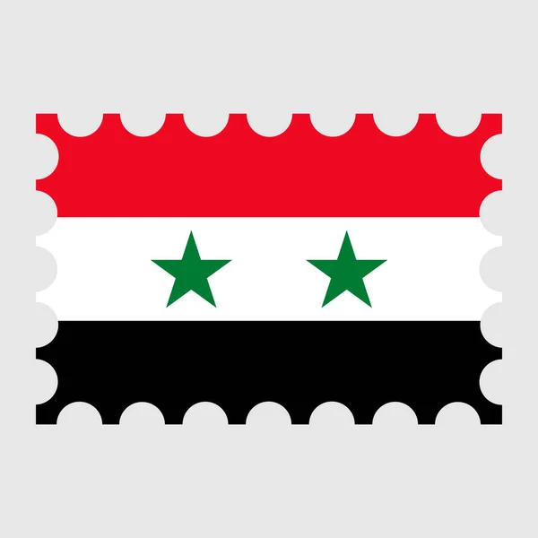 Briefmarke Mit Syrischer Flagge Vektorillustration — Stockvektor