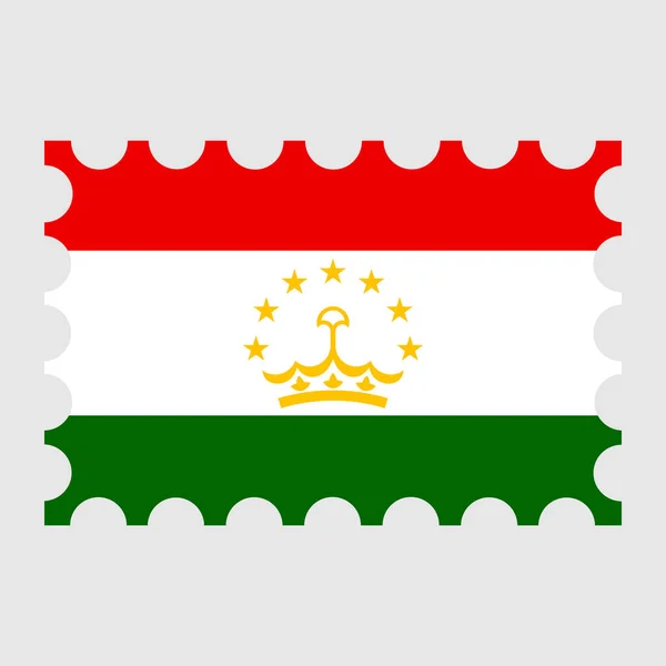 Timbro Postale Con Bandiera Tagikistan Illustrazione Vettoriale — Vettoriale Stock