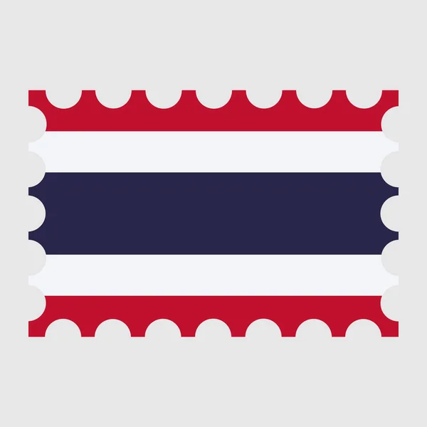 タイの国旗が入った切手 ベクターイラスト — ストックベクタ
