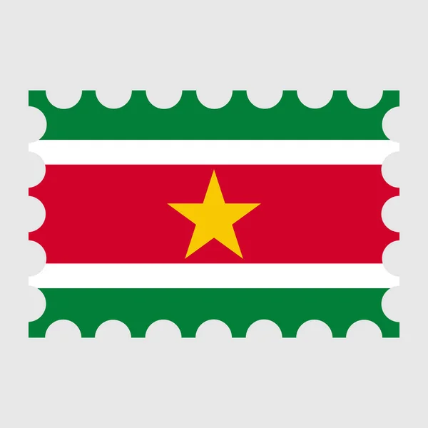 Sello Postal Con Bandera Surinam Ilustración Vectorial — Vector de stock
