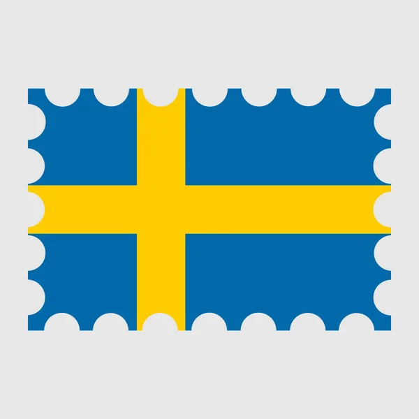 スウェーデン国旗の切手です ベクターイラスト — ストックベクタ