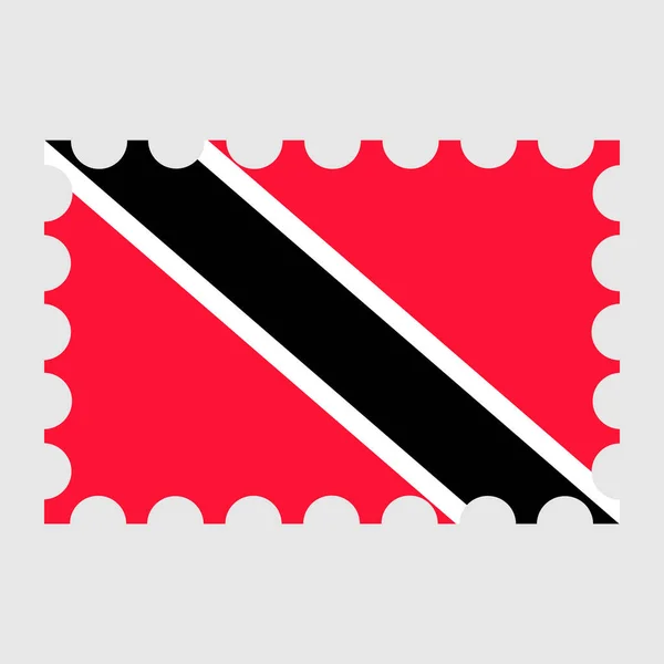 Postagestämpel Med Trinidad Och Tobago Flagga Vektorillustration — Stock vektor