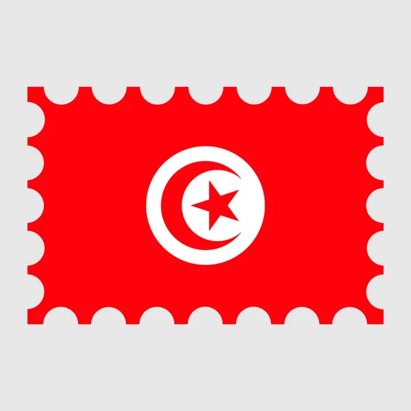 Postabélyegző Tunéziai Zászlóval Vektorillusztráció — Stock Vector