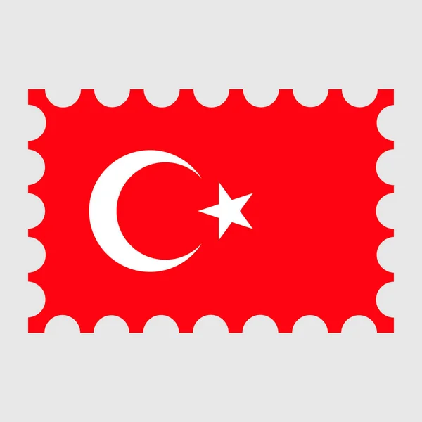 Briefmarke Mit Türkischer Flagge Vektorillustration — Stockvektor