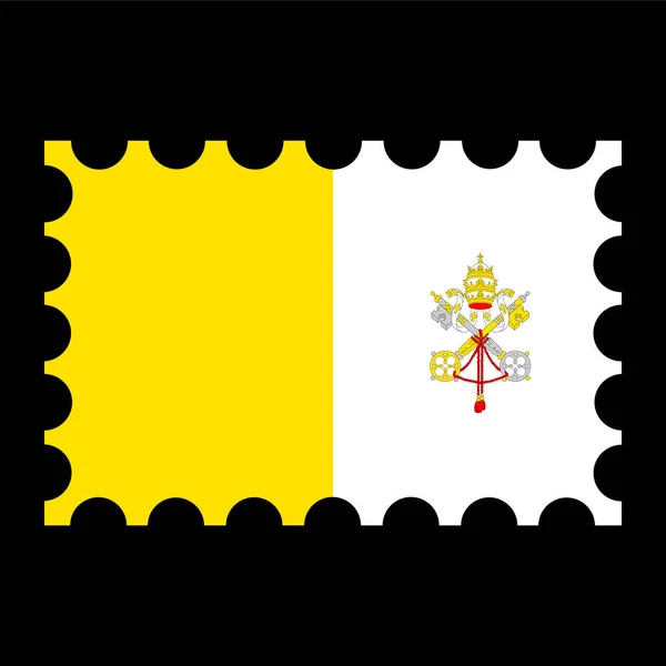 バチカン市国の旗と切手 ベクターイラスト — ストックベクタ