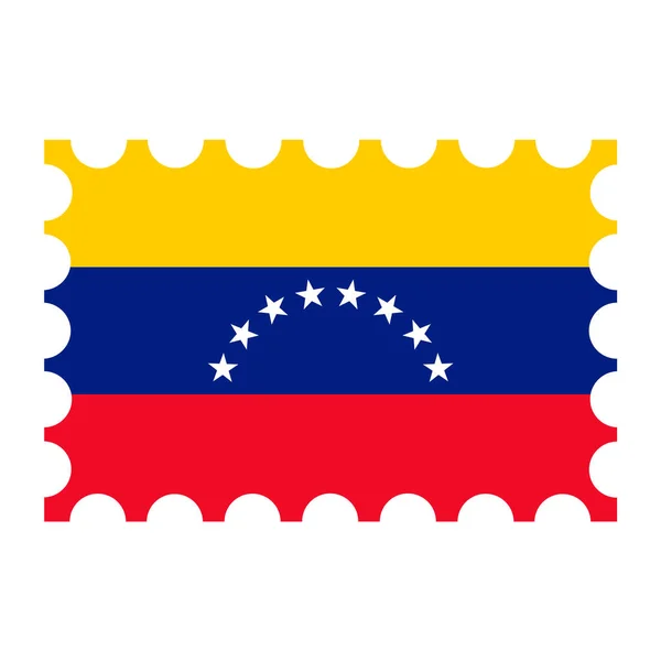 Sello Postal Con Bandera Venezuela Ilustración Vectorial — Archivo Imágenes Vectoriales