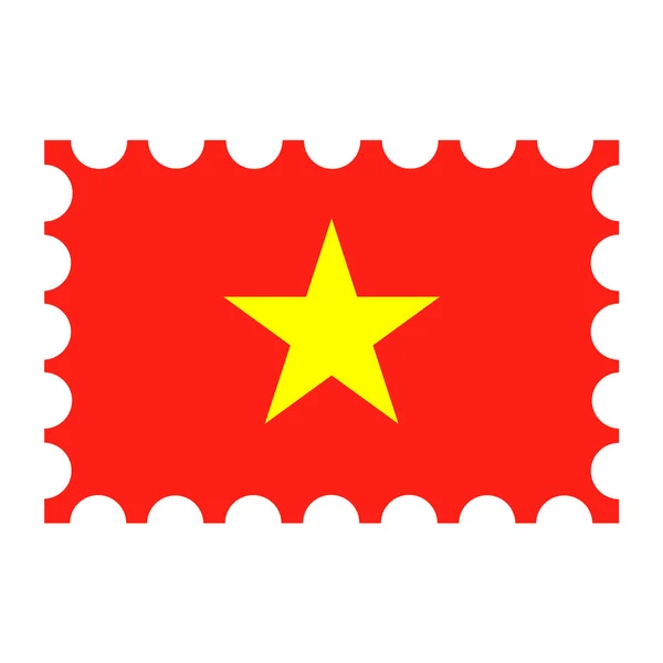 Známka Vietnamskou Vlajkou Vektorová Ilustrace — Stockový vektor