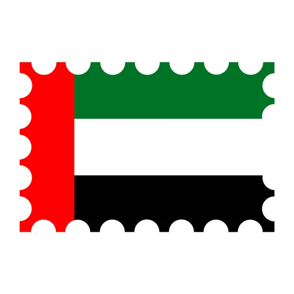 Поштова Марка Прапором Єднаних Арабських Еміратів Приклад Вектора — стоковий вектор