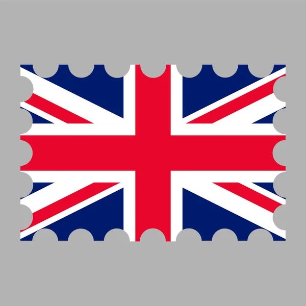 Timbre Poste Avec Drapeau Royaume Uni Illustration Vectorielle — Image vectorielle