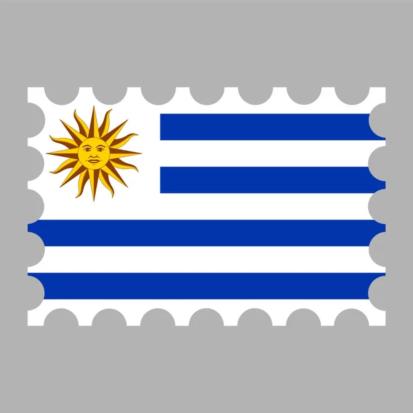 Почтовая Марка Уругвайским Флагом Векторная Иллюстрация — стоковый вектор