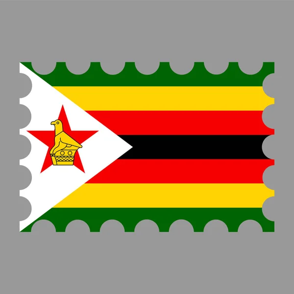 Poststämpel Med Zimbabwes Flagga Vektorillustration — Stock vektor