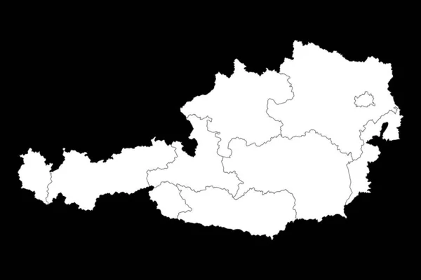 Autriche Carte Avec États Illustration Vectorielle — Image vectorielle