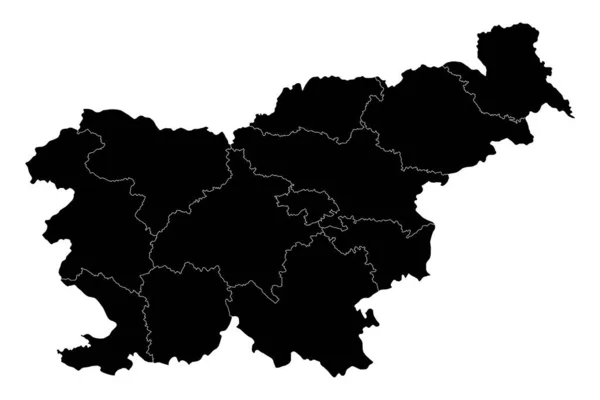 Eslovenia Mapa Con Regiones Ilustración Vectorial — Archivo Imágenes Vectoriales