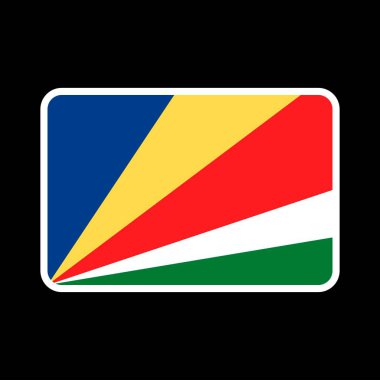 Seyşeller bayrağı, resmi renkler ve oranlar. Vektör illüstrasyonu.