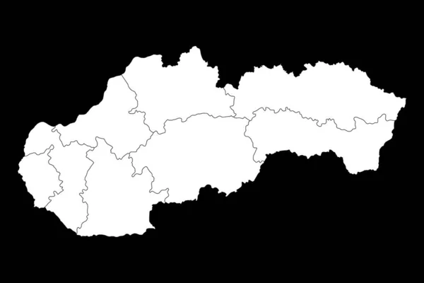Σλοβακία Χάρτης Τις Περιφέρειες Εικονογράφηση Διανύσματος — Διανυσματικό Αρχείο