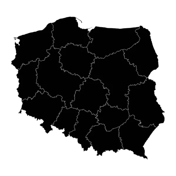 Πολωνία Χάρτης Τις Επαρχίες Εικονογράφηση Διανύσματος — Διανυσματικό Αρχείο