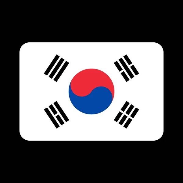 South Korea Flag Official Colors Proportion Vector Illustration — Vettoriale Stock