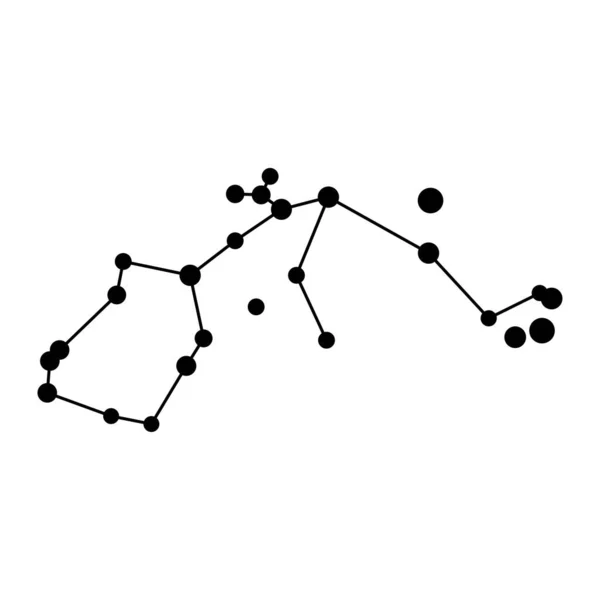 Aquarius Constellation Map Vector Illustration — Stock Vector