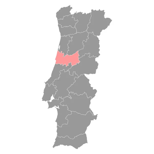 Mapa Coimbra Distrito Portugal Ilustración Vectorial — Vector de stock