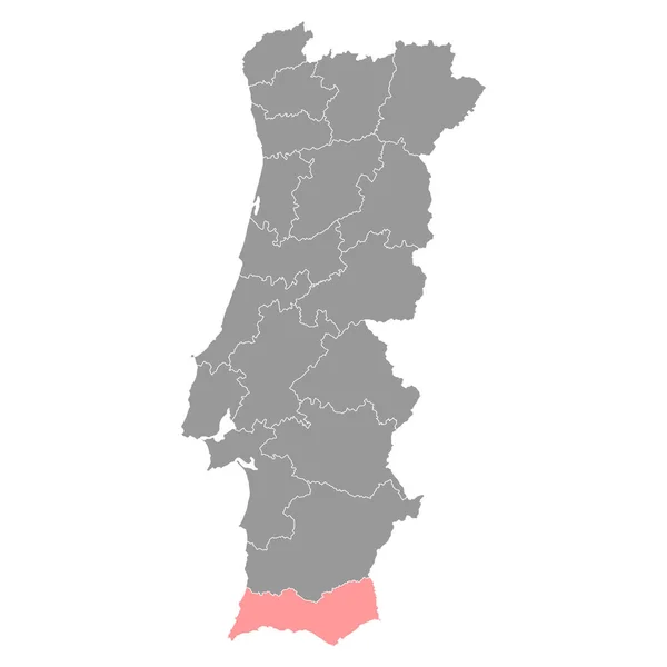 Faro Map Περιφέρεια Πορτογαλίας Εικονογράφηση Διανύσματος — Διανυσματικό Αρχείο