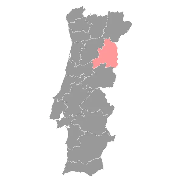 Χάρτης Γκουάρντα Περιφέρεια Πορτογαλίας Εικονογράφηση Διανύσματος — Διανυσματικό Αρχείο