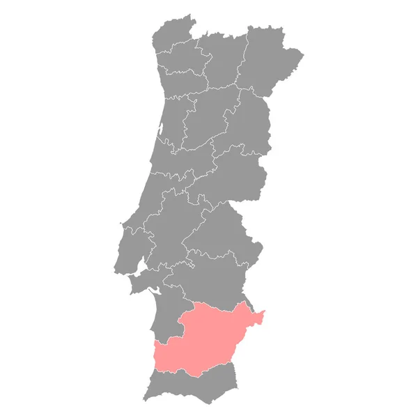 Beja Map Περιφέρεια Πορτογαλίας Εικονογράφηση Διανύσματος — Διανυσματικό Αρχείο