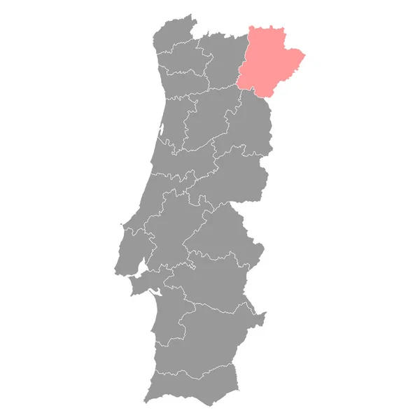 Mapa Braganca Distrito Portugal Ilustración Vectorial — Vector de stock
