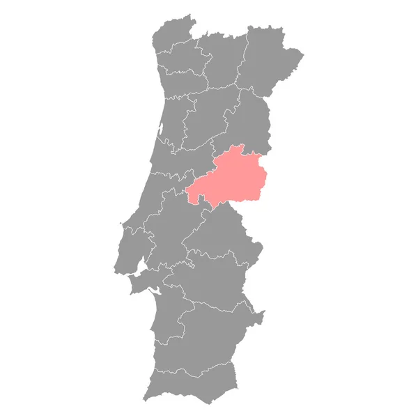 Mapa Castelo Branco Distrito Portugal Ilustración Vectorial — Vector de stock