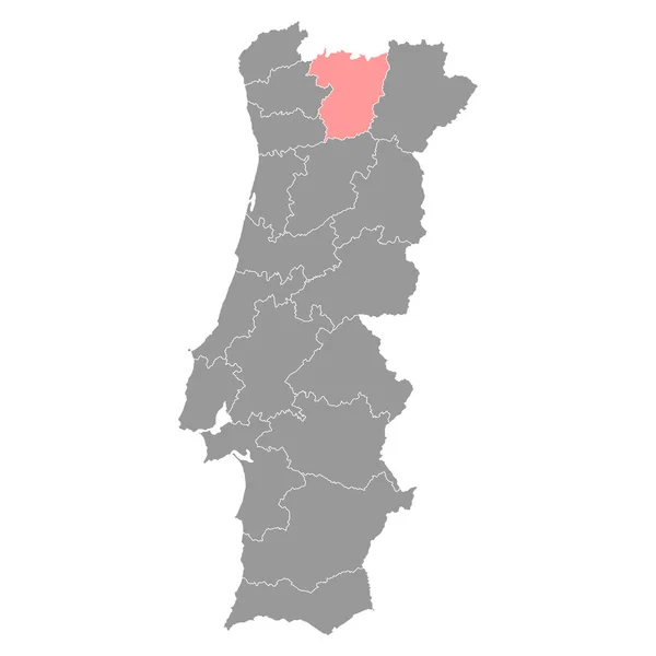 Vila Real Map Περιφέρεια Πορτογαλίας Εικονογράφηση Διανύσματος — Διανυσματικό Αρχείο
