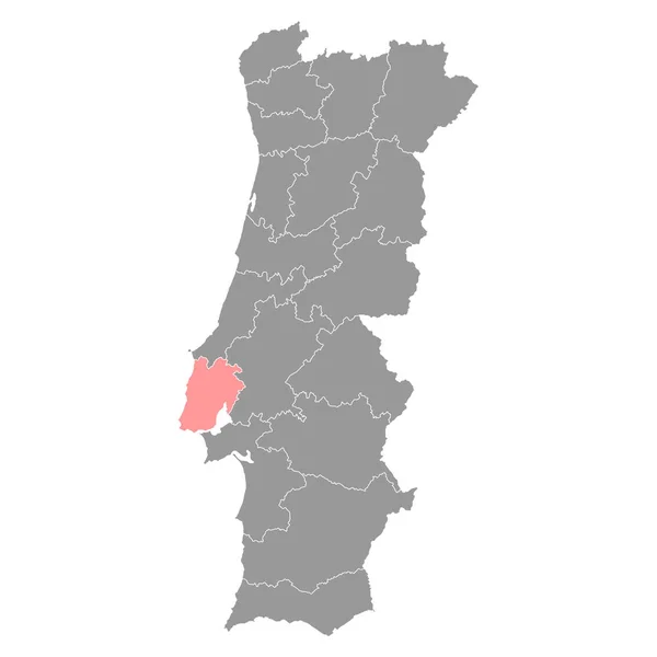 Mapa Lisboa Distrito Portugal Ilustración Vectorial — Vector de stock