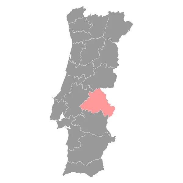 Mapa Portalegre Distrito Portugal Ilustración Vectorial — Vector de stock