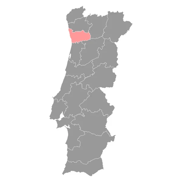Carte Porto District Portugal Illustration Vectorielle — Image vectorielle