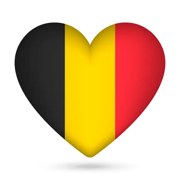 Flaga Belgii Kształcie Serca Ilustracja Wektora — Wektor stockowy