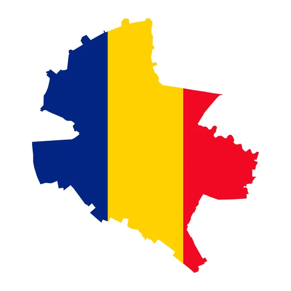 Plattegrond Van Ontwikkelingsregio Boekarest Regio Roemenië Vectorillustratie — Stockvector