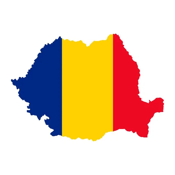 Mapa Rumunii Flagą Ilustracja Wektora — Wektor stockowy