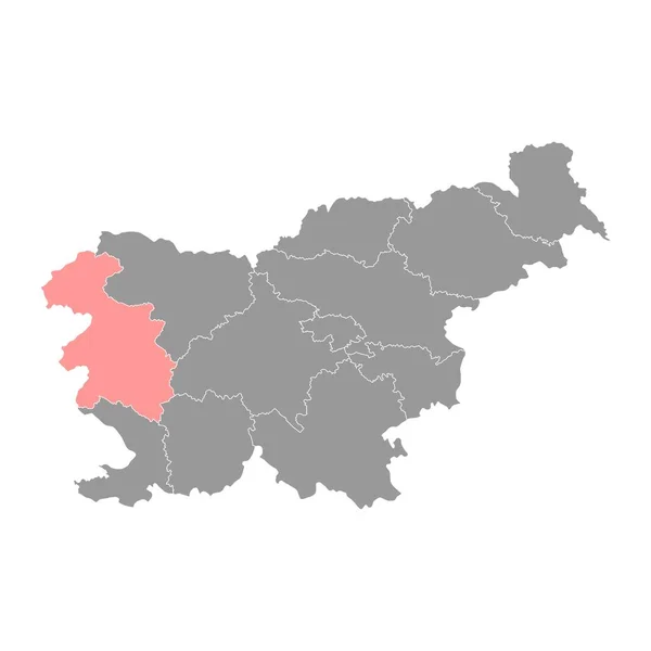 Χάρτης Gorizia Περιοχή Της Σλοβενίας Εικονογράφηση Διανύσματος — Διανυσματικό Αρχείο