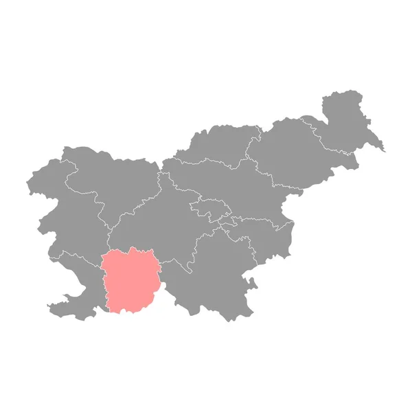 Kustkarstkaart Regio Slovenië Vectorillustratie — Stockvector