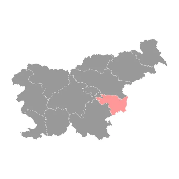 Dolní Sávská Mapa Region Slovinska Vektorová Ilustrace — Stockový vektor