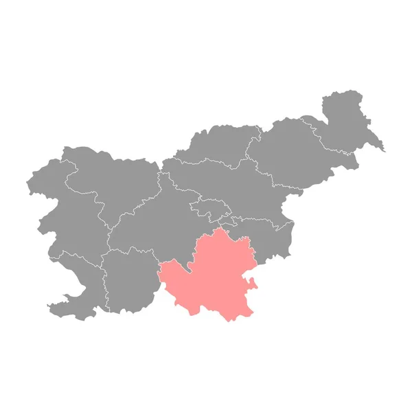 Zuidoost Slovenië Kaart Regio Slovenië Vectorillustratie — Stockvector