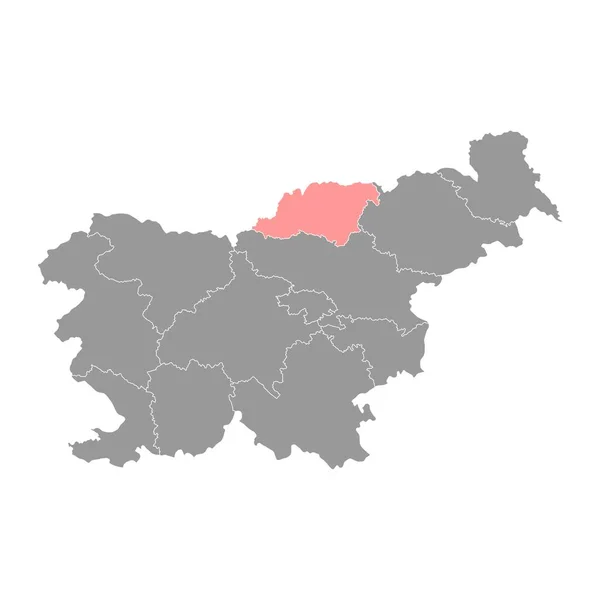 Mapa Caríntia Região Eslovénia Ilustração Vetorial — Vetor de Stock