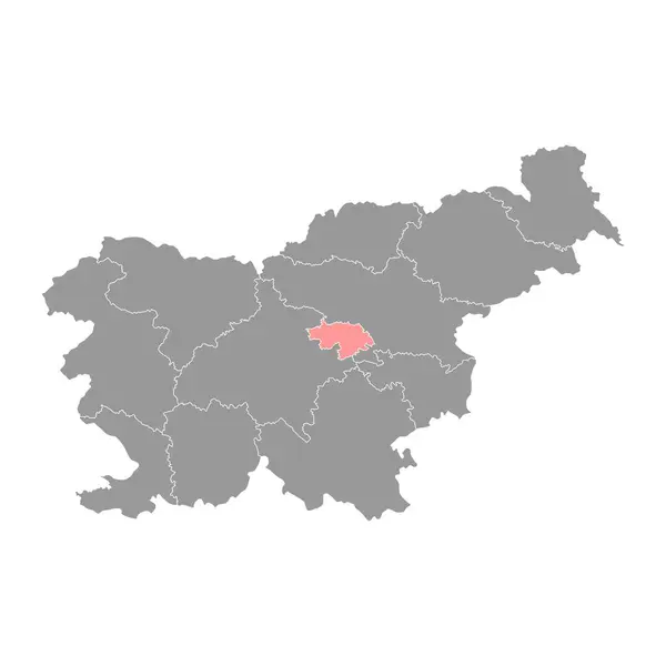 Central Sava Karta Regionen Slovenien Vektorillustration — Stock vektor