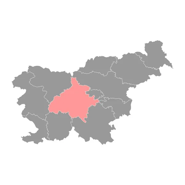 スロベニア中央部地図 スロベニアの地域 ベクターイラスト — ストックベクタ