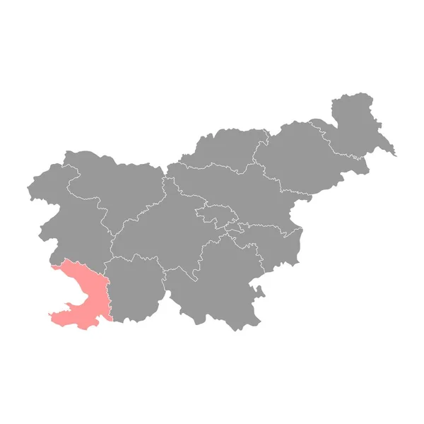Kustkarstkaart Regio Slovenië Vectorillustratie — Stockvector