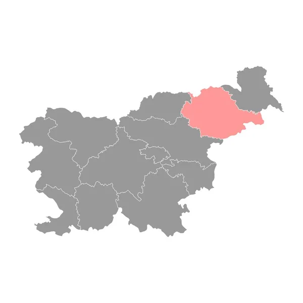 Drava Kaart Regio Van Slovenië Vectorillustratie — Stockvector