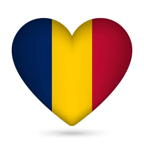 Bandera Chad Forma Corazón Ilustración Vectorial — Archivo Imágenes Vectoriales