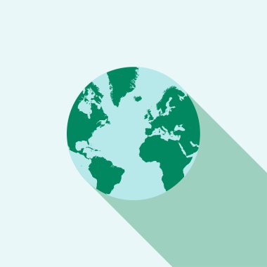 Uzun gölgeli dünya, dünya sağlık günü konsepti.