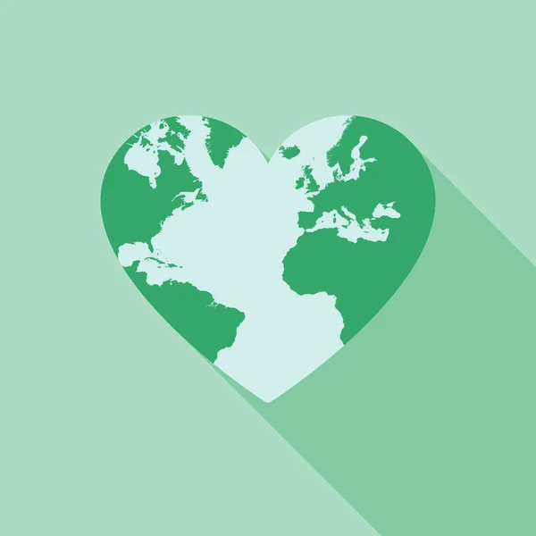 Corazón Globo Con Sombra Larga Concepto Del Día Mundial Salud — Archivo Imágenes Vectoriales